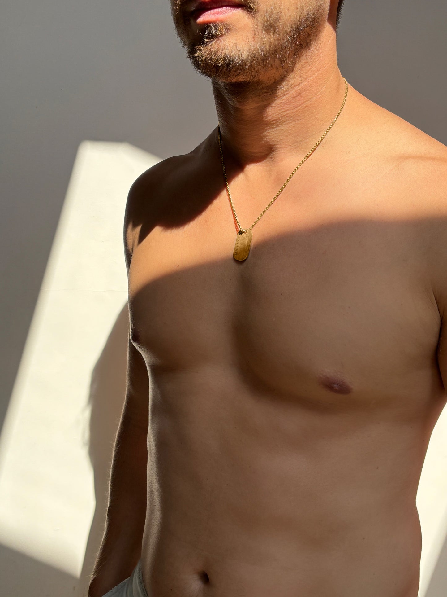Gold Dog Tag Necklace