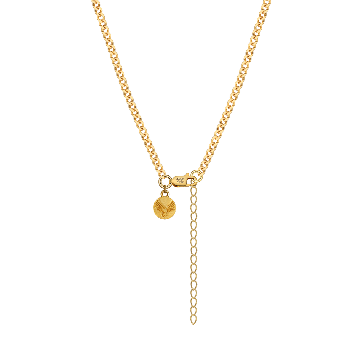 Gold Curb Chain Necklace Thin