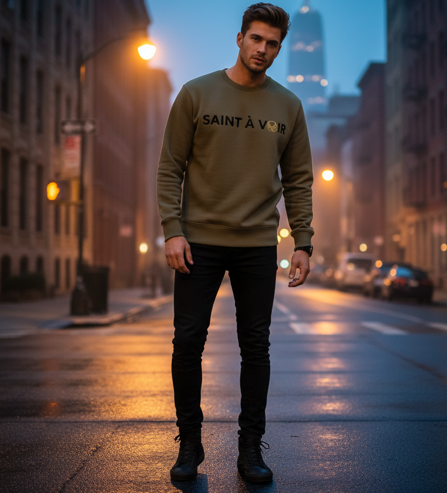 Saint À Voir Signature Forest Green Crewneck