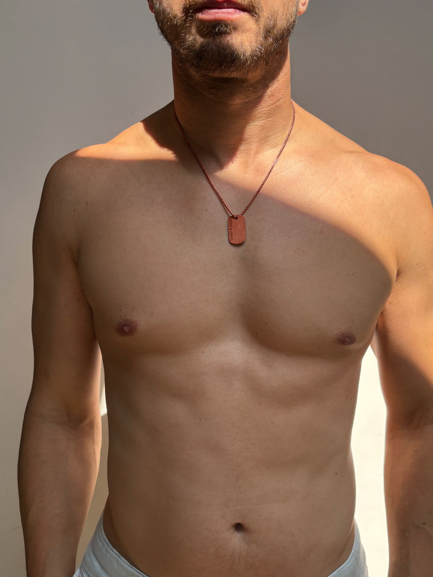 Men's Rose Gold Dog Tag Necklace
