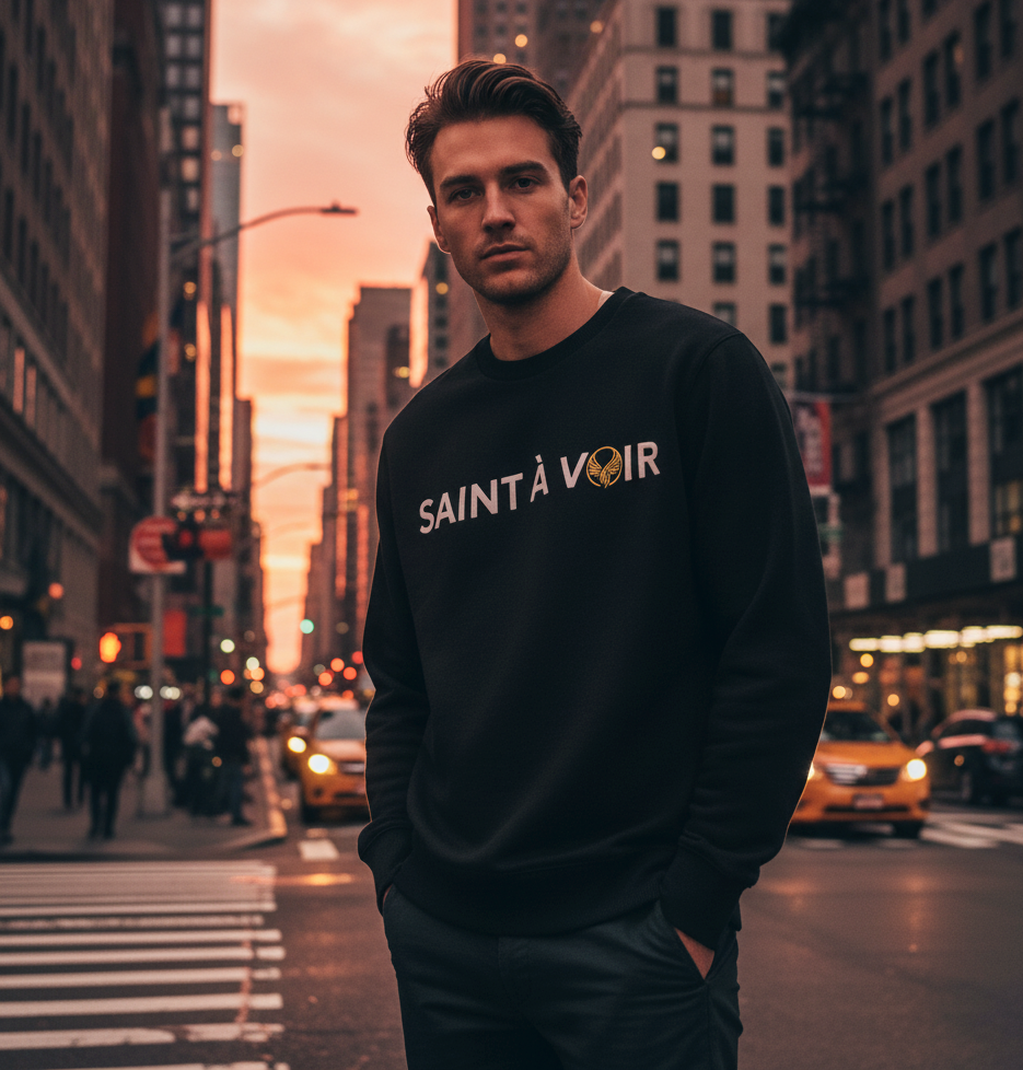 Saint À Voir Signature Midnight Black Crewneck