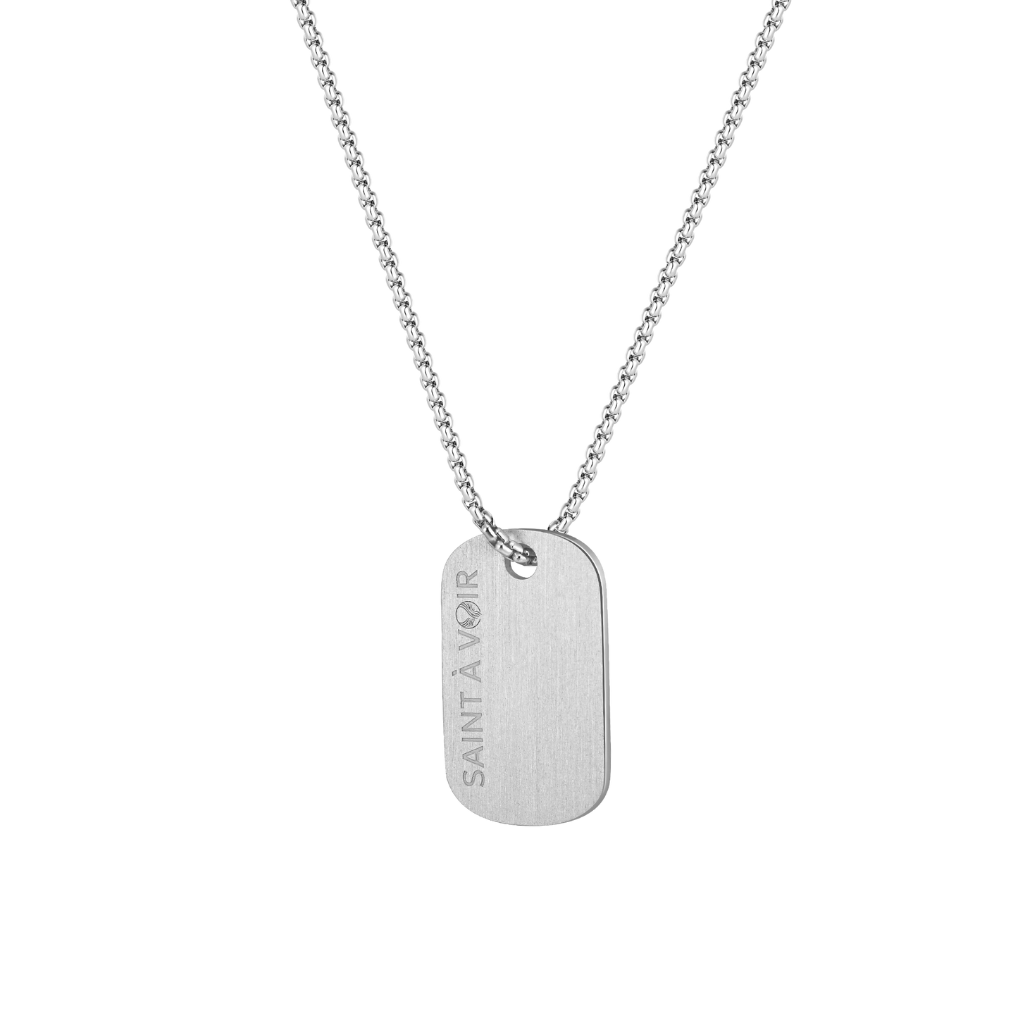 Tag Pendant Necklace | Silver
